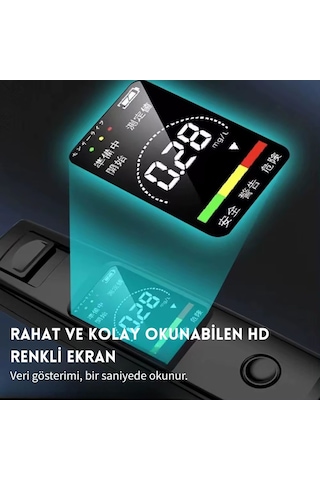 Monozone A20 Taşınabilir Alkol Test Cihazı Yüksek Hassasiyetli Alkol Ölçer Hd Ekran Temassız Şarjlı 1 Adet