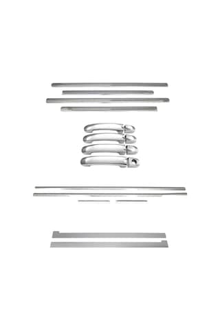 Volkswagen Caddy 2004-2010 Yan Krom Set Yan Kapı Çıtası-cam Çıtası-kapı Kolu-sürgü Çıtası A+