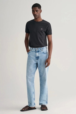 Gant Erkek Siyah Slim Fit Bisiklet Yaka Logolu T-shirt S Siyah