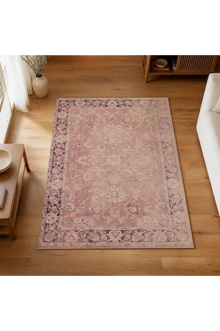 Kartela Halı Lino Halı Jüt Taban Dokuma Halı Gül Kurusu - 100 X 150 Cm