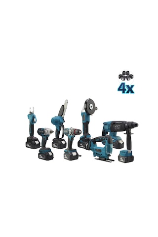Dawreek Sekizli Set DBML (LED Aydınlatma+ Ş.Hilti+Ş.Spral+S.Sıkma+13 MM Ç.Mandren+Ş.Dekupaj+Budama Testeresi+Bağ Makası)