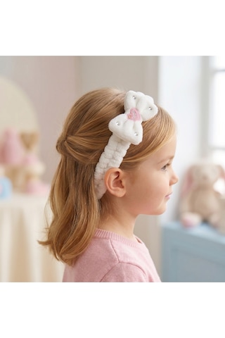4'lü Set Taşlı Fiyonklu Kalp Detaylı Peluş Makyaj Ve Cilt Bakım Saç Bandı Çok Renkli
