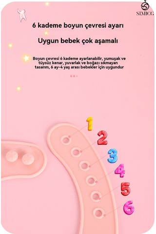 Beyaz Renk Panda Desenli Silikon Önlük