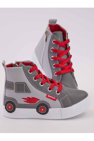 Denokids Araba Erkek Çocuk Gri Sneakers