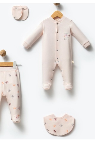 By Bubbles Unisex Desenli 10'lu Hastane Çıkış Seti Ekru Kelebek