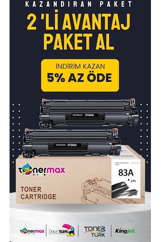 Tonermax Hp 83a / Cf283a Uyumlu Toner 2'li Paket / M201 / M125 / M225 / M127