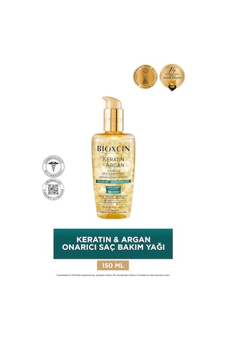 Bioxcin Keratin & Argan Onarıcı Saç Bakım Yağı 150 ml - Yıpranmış Ve Hassas Saçlar