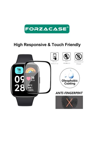 Forzacase Xiaomi Redmi Watch 6 İle Uyumlu Çerçeveli Tam Kaplayan 3d Pet Ekran Koruyucu Film - Fc016