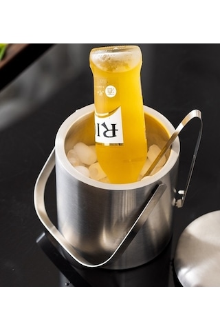 Maoyaya Lichen Taşıma Sapı Çift İzoleli Paslanmaz Çelik Buz Kovası 5lt