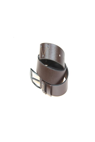 Hakiki Deri Erkek Metal Detaylı Dikişli Kot Kemeri 4,5 Cm Kahverengi