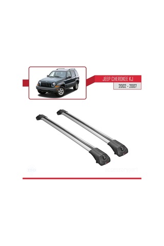 Jeep Cherokee Kj 2002-2007 Arası İle Uyumlu Ace-1 Ara Atkı Tavan Barı Gri