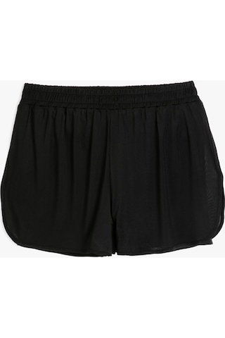 Koton Spor Taytlı Tül Şort Beli Lastikli Yüksek Bel Slim Fit Siyah 4sak40042nk 4SAK40042NK999 Siyah