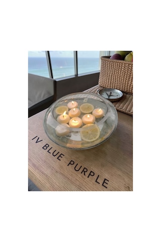 İv Blue Purple Homedecor 12li Beyaz Vanilya Kokulu Suda Yüzen Mum Beyaz