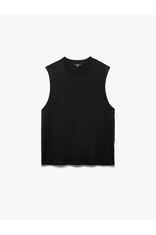 Koton Bisiklet Yaka Regular Fit Pamuklu Kolsuz Tişört Siyah 5sam30013mk Siyah