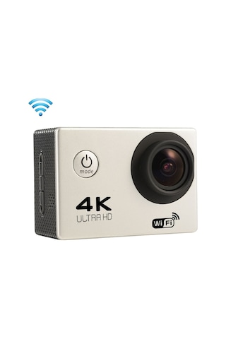 F60 2.0 İnç Ekran 170 Derece Geniş Açılı Wifi Sport Action Camera Kamera Kamerası, Su Geçirmez Konut Kılıfı, Destek 64gb Mikro Sd Kartı Gümüş