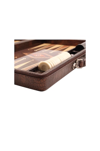 Deri Çantalı Tavla Orta Boy