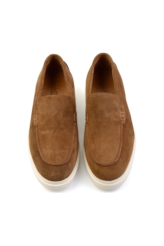 Bambi Taba Hakiki Deri Erkek Loafer Ayakkabı E01087112702 Taba