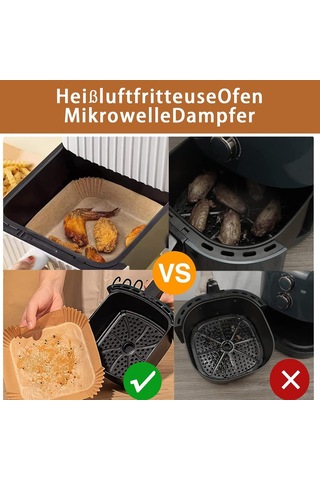 Lemestar Hava Fritözü İçin 100'lük Yapışmaz Pişirme Kağıdı - Fırın Ve Izgara Uyumlu Ahşap