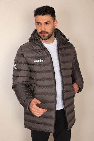Diadora Roy Anarok Antrasit Erkek Şişme Uzun Mont - Royanarokant Gri
