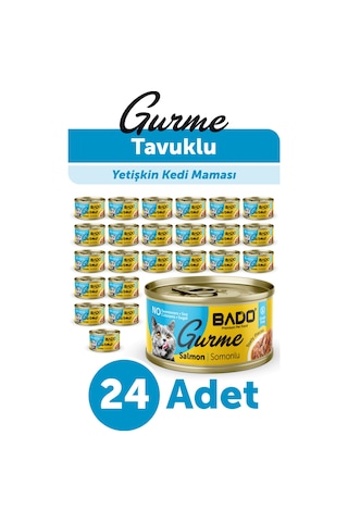 Bado Gurme Yaş Yetişkin Kedi Maması Somonlu 85 Gr 36 Adet