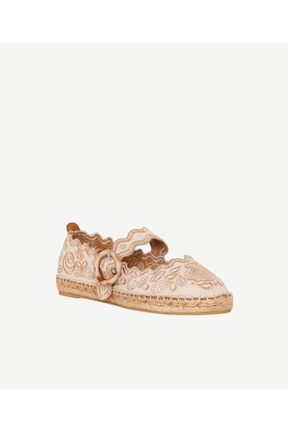 Yargıcı Nakış İşlemeli Mary Jane Espadril 26ykay4047x 017 Bej