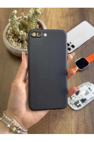 Apple iPhone 7 Plus Uyumlu Süper İnce Mat Ultra Thin Silikon Kılıf Siyah