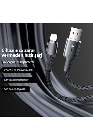 Apple Usb Şarj Kablosu 1 5 Metre iPhone 6 14 Uyumlu Carplay Destekli Pd 27w Hızlı apple