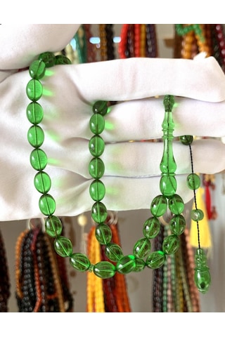 Yeşil Ateş Kehribar Tesbih