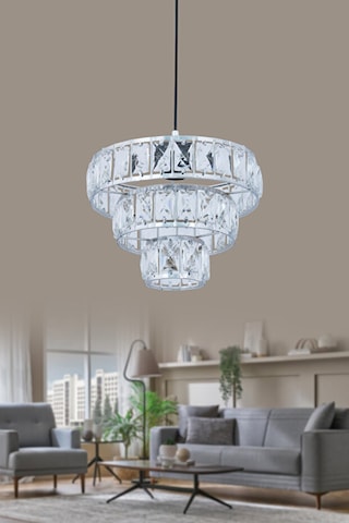 Sultan 40'lık Krom Lüx Taşlı Mutfak Salon Antre Yatak Ve Çocuk Odası Avize Krom