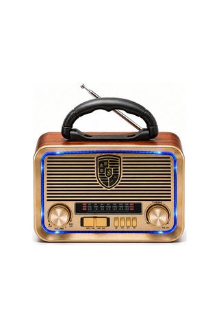Vintage Tasarım Çok Fonksiyonlu Taşınabilir Radyo Bluetooth Müzik Çalar Şarj Edilebilir St-1080bts