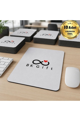 Logonuza Özel 10 Adet 17,5x21,5 Cm Kaymaz Tabanlı Dikdörtgen Mouse Pad Baskılı