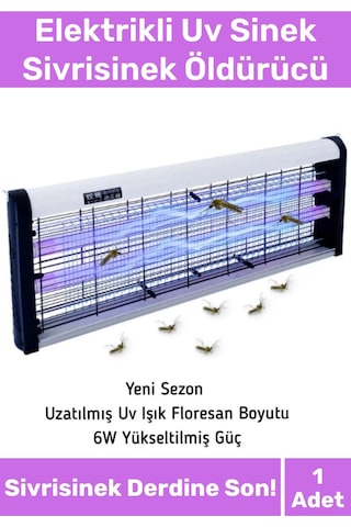 Premium Yükseltmiş Güç Çift Florasan Elektrikli Uv Zincirli Askılı Sinek Sivrisinek Öldürücü 2200v