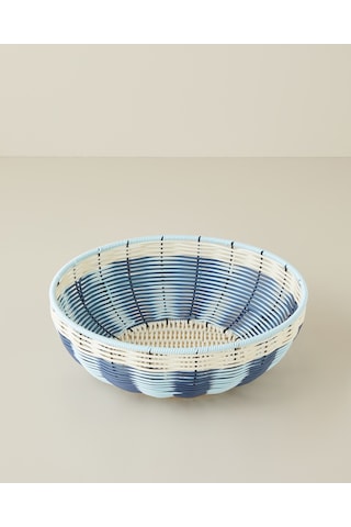 Coastlinear Plastik Sunumluk 30 Cm Mavi - Krem