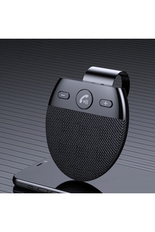 Novahub Arac İçin İki Telefonlu Eller Serbest Bt Hoparlör - Otomatik Açılır Vizör Klipsli, Sesli Asistan Destekli Kablosuz Type-c Şarj Sistemli