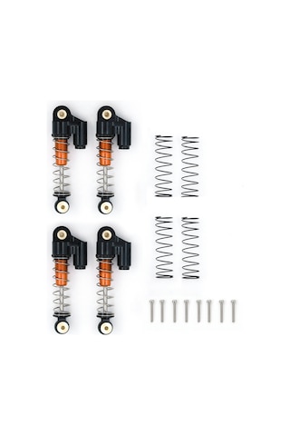 Honmex 1/24 Axial Scx24 Axı90081 Tüm Serilere Uygun Alüminyum Amortisörler Sarı, 4 Adet