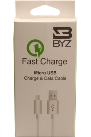 Byz Fast Charge Micro Usb Data Ve Şarj Kablosu - Beyaz (410592372)