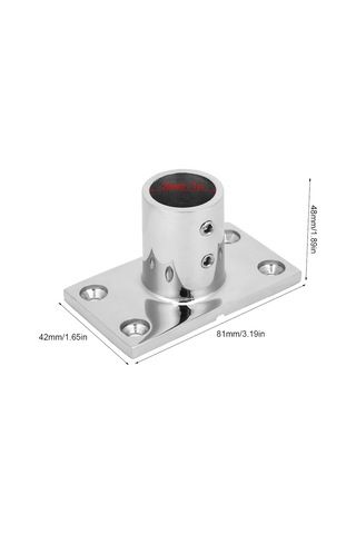 Vkemall 316 Paslanmaz Çelik Gemi Ray Bağlantısı, 25mm 1" İç Çap, Ayna Parlak, Tuzlu Su Dayanıklı, 4 Vidalı Sabitlenme