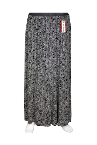 Hesna Kadın Ecem Battal Beden 8 Parça Lastikli Siyah Etek D44 Siyah