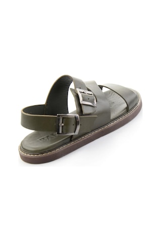 Haki Hakiki Deri Erkek Sandalet E05557269003