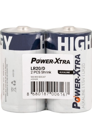 Power-Xtra Lr20/D Alkalin Büyük Boy D Pil 2'li