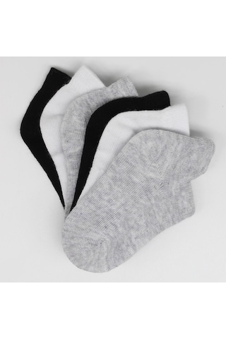Bistyle 6'lı Sneakers Kaymaz Taban Bebek Çorabı 6112 Gri