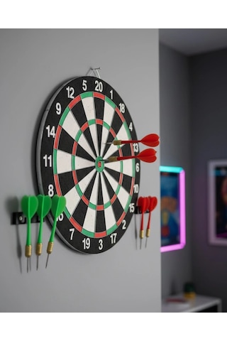 Şık Tasarımlı Dart Tahtası 12 İnç Dayanıklı Ahşap Gövde