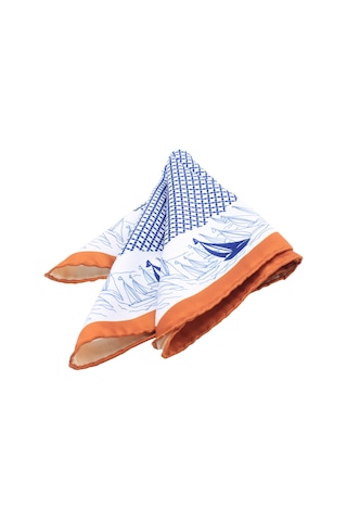 Coolmenclub Yelkenli Desenli Mikrofiber Cep Mendili Turuncu