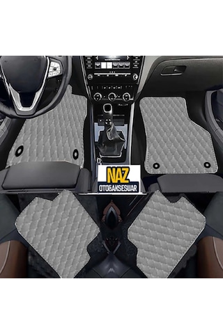 Bmw 3 F30 2012-2018 Uyumlu Gri Dikişli Gri Deri Paspas