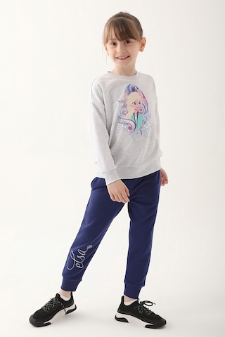 Frozen D4825-3 Çocuk Kar Melanj Eşofman Takımı