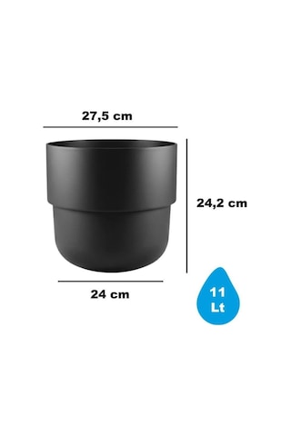 So-kup4 Kuple No 4 Plastik Saksı Takımı İç Kovalı 11 Lt Siyah 6 Adet