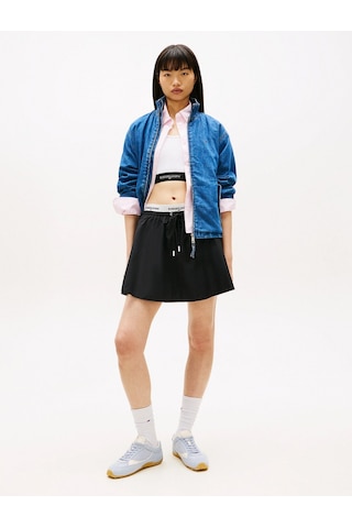 Tommy Hilfiger Tjw Bel Bandı Detaylı Poplin Kadın Siyah Etek Dw0dw22299bds