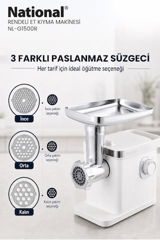 National NL-G1500R 1500 W Et Kıyma Ve Rende Seti