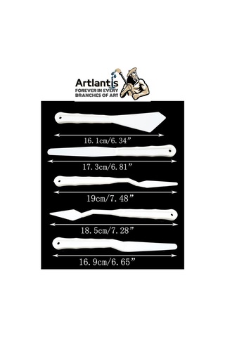Palet Rulo Fırça Ponpon Fırça Ve Plastik Spatula 4'lü Set 1 Paket Resim Hobi Sanat Etkinlik Resim Paleti