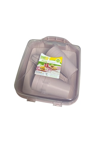 32 Parça 6 Kişilik Piknik Seti 3405 Pembe